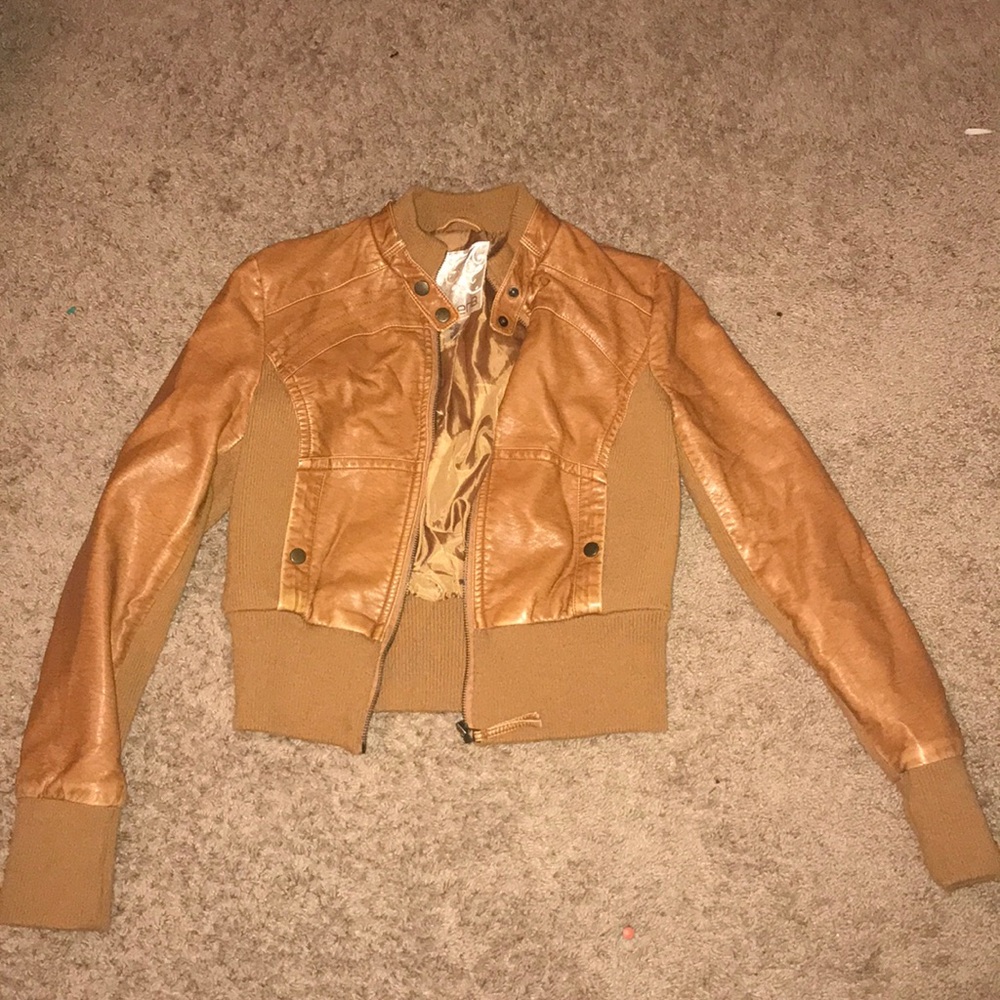 vintage 2000s arden b. brown leather jacket